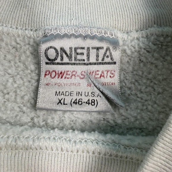Vintage Oneita Sweatshirt Mens XL White Florida Graphic Crewneck Made USA 90s - Picture 7 of 10